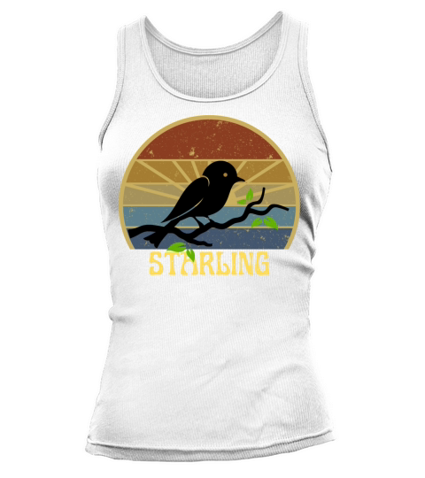 Retro Vintage Starling T Shirt Silhouette Bird 70s Tank top Woman