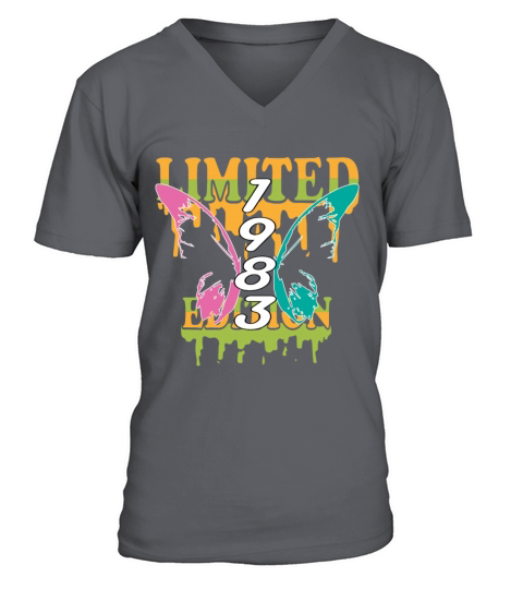 1983 Born Limited Edition Butterfly Gift V-Neck T-shirt