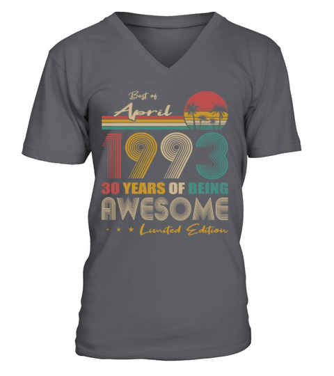 30th birthday vintage april 1993 30 years V-Neck T-shirt