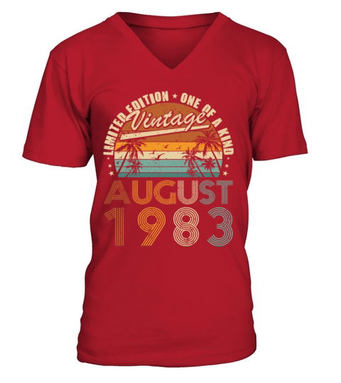40th birthday vintage august 1983 one of a kind V-Neck T-shirt