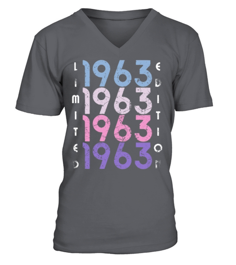 60 Years Vintage 1963 Retro 60th Birthday V-Neck T-shirt