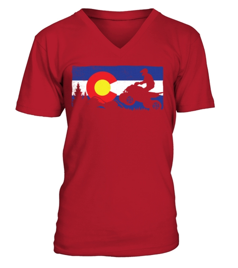 all terrain vehicles vintage colorado flag V-Neck T-shirt