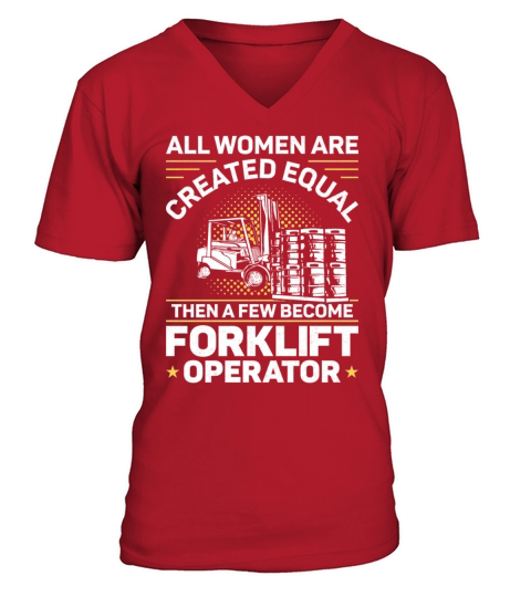 Certified Forklift Truck Operator V-Neck T-shirt