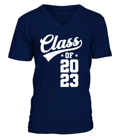 Class Of 2023 Senior 23 Graduation Vintage School V-Neck T-shirt