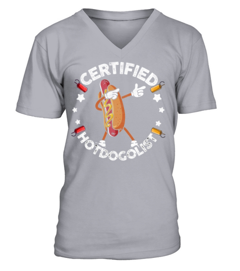 Cool Hot Dog Design For Men Women Boys Sausage Hot V-Neck T-shirt