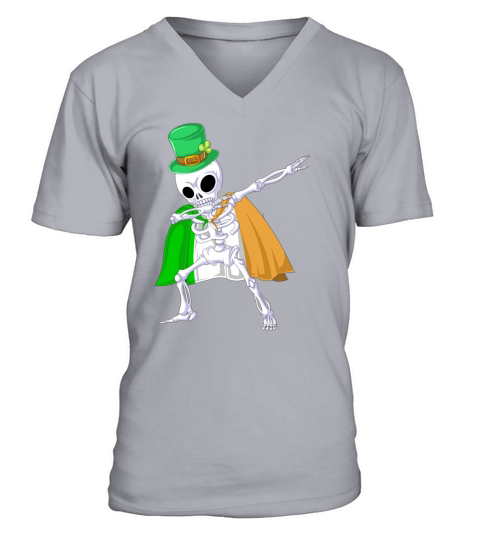 dabbing skeleton st patricks day V-Neck T-shirt