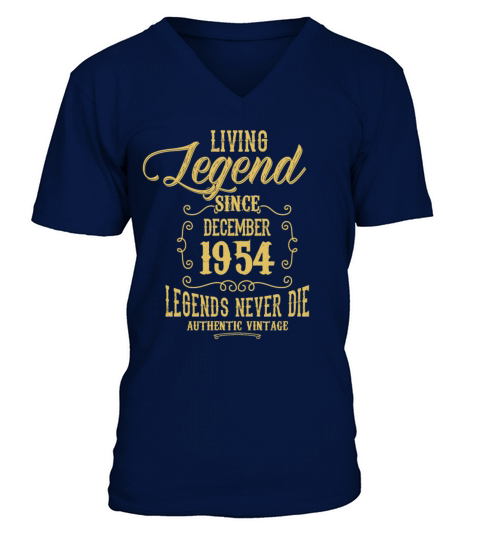 December 1954 Vintage Birthday Present V-Neck T-shirt