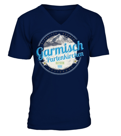 Garmisch Partenkirchen Bavaria Vintage Alps German V-Neck T-shirt
