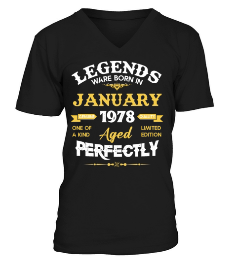 January 1978 Vintage Birthday Present V-Neck T-shirt