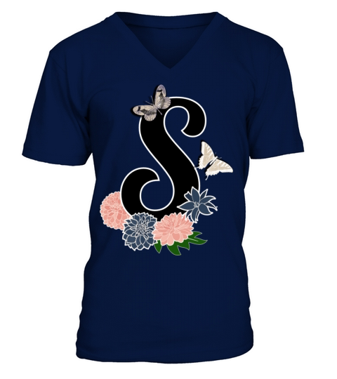 letter S V-Neck T-shirt