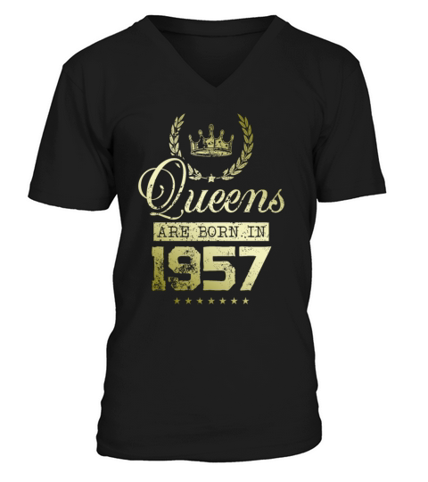 Queens born in 1957 V-Neck T-shirt
