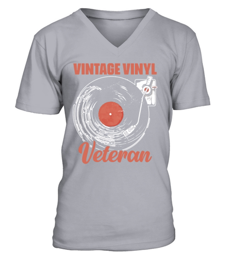 Retro Vintage Vinyl Veteran LP for Music Lover V-Neck T-shirt