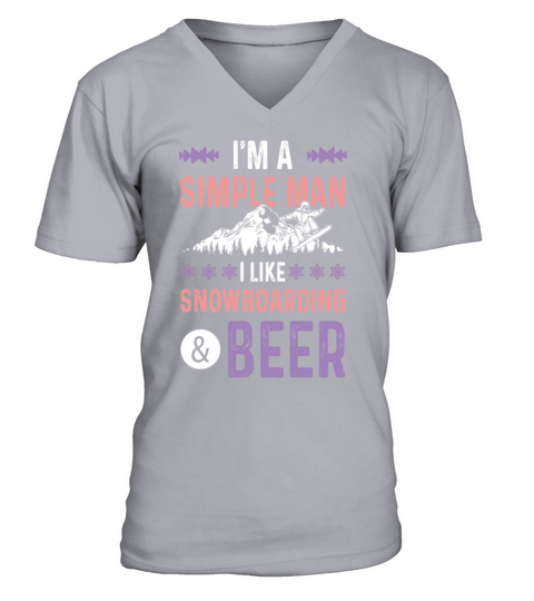 snowboarding and beer V-Neck T-shirt