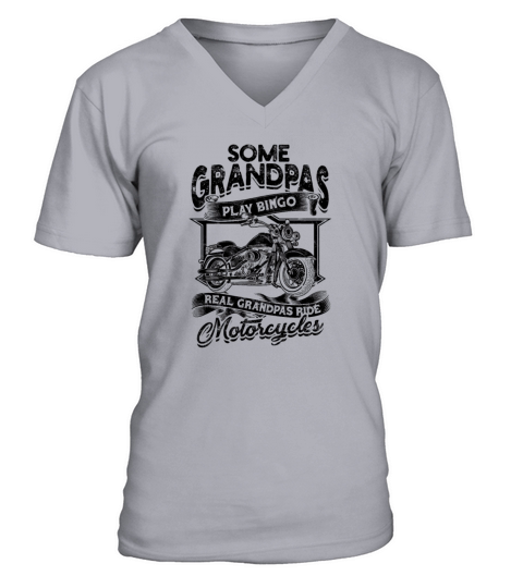 Some grandpas play bingo Real grandpas ride V-Neck T-shirt