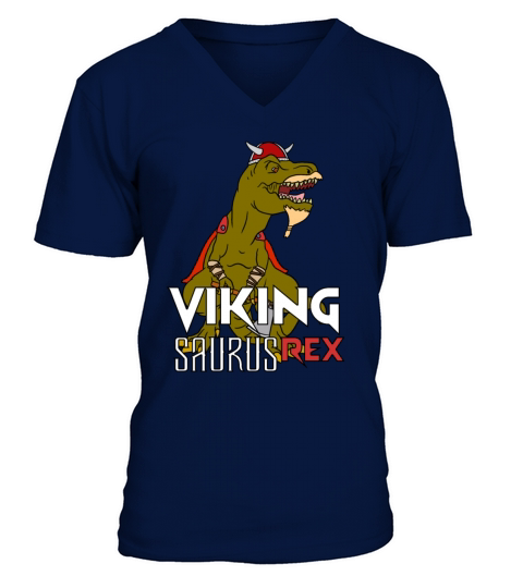 Vikings Saurus Rex V-Neck T-shirt