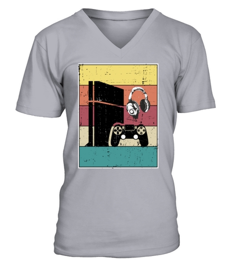 VINTAGE PLAY VIDEO GAMES RETRO DESIGN V-Neck T-shirt