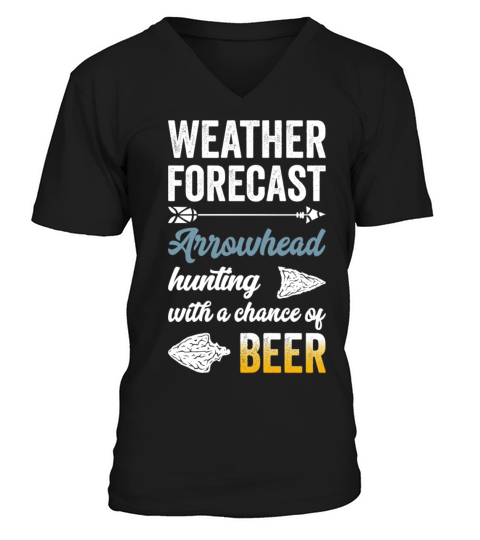 Weather Forecast Arrowhead Hunting V-Neck T-shirt