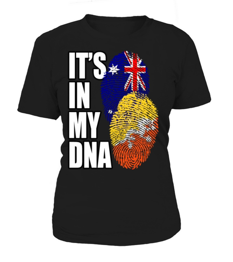 Bhutanese And Australian Mix Heritage DNA Flag Women's T-Shirt