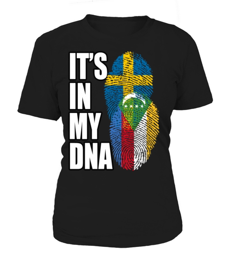 Comoran And Swedish Mix Heritage DNA Flag Women's T-Shirt