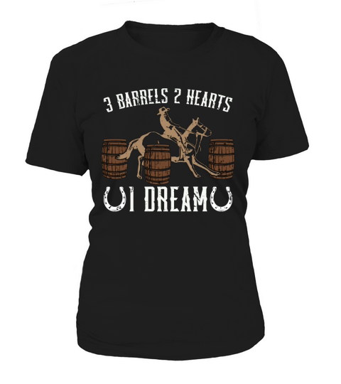 Horse Racing 2 Barrels 2 Hearts Equine Horse Racer Women's T-Shirt