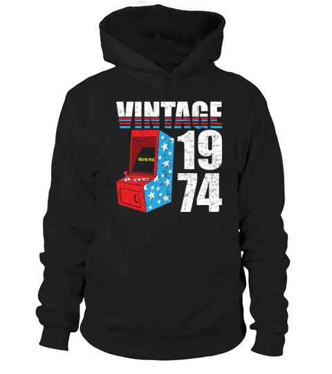 1974 Vintage born in Retro age Birthday gift idea Hoodie Unisex