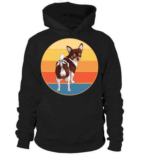 Cute Chihuahua Dog Breed Vintage Retro Sunset Hoodie Unisex