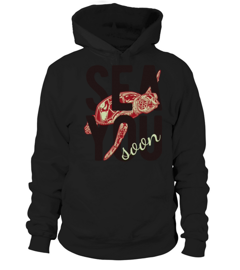 Sea You Soon Hipster Ocean Turtle Hoodie Unisex
