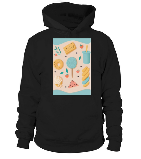 Sugary Sweet Treats - Pastel Colored Pattern Hoodie Unisex