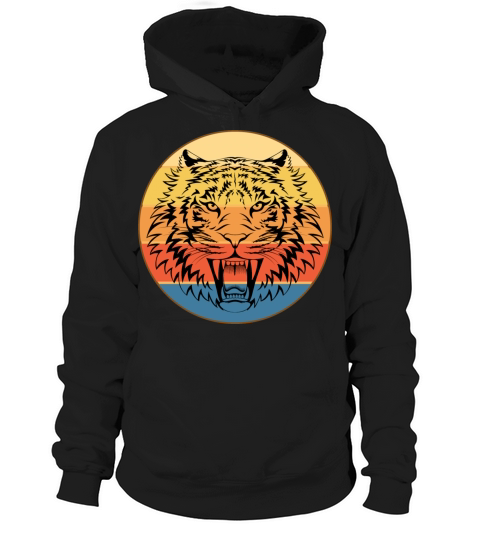 Tiger Big Cat Vintage Retro Sunset Hoodie Unisex