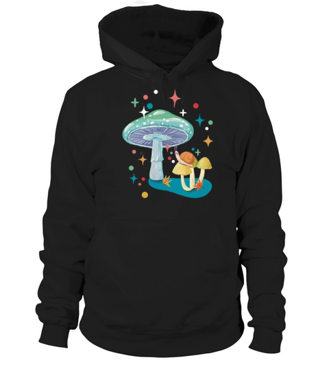 Vintage cozy green mushroom and snail Hoodie Unisex
