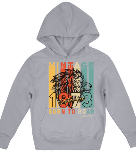 1973 In September Vintage Lion Kids Hoodie