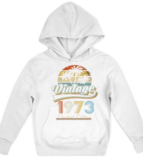 46Th Birthday Men Women Vintage Retro 1973 46 Year Kids Hoodie