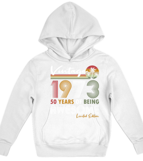 50th birthday vintage 1973 50 years being awesome Kids Hoodie