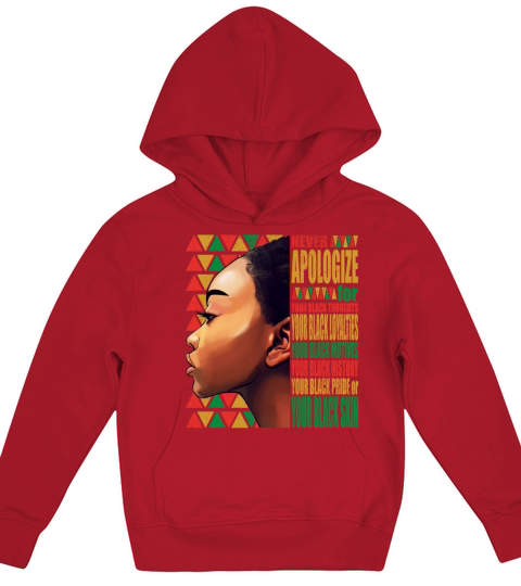 African Women Black Pride Black History Month Kids Hoodie