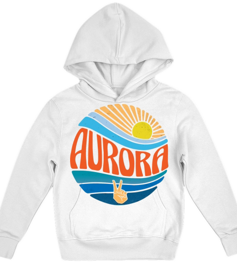 Aurora Shirt Vintage Sunset Aurora Groovy Tie Dye Kids Hoodie