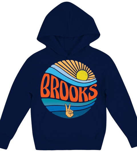 Brooks Shirt Vintage Sunset Brooks Groovy Tie Dye Kids Hoodie
