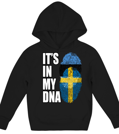 Estonian And Swedish Mix Heritage DNA Flag Kids Hoodie