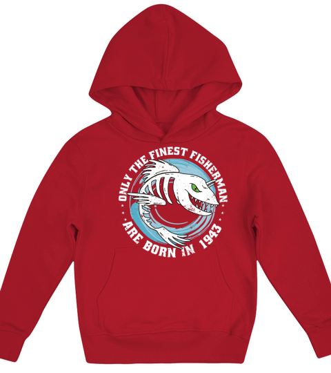 Fishermen Vintage born 1943 Birthday funny sayings Kids Hoodie