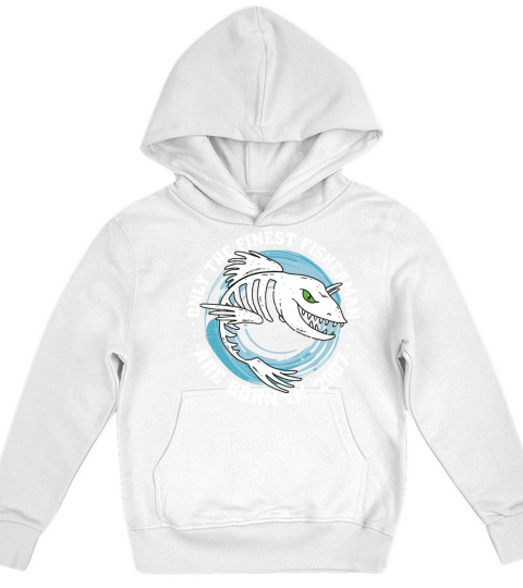 Fishermen Vintage born 2007 Birthday funny sayings Kids Hoodie