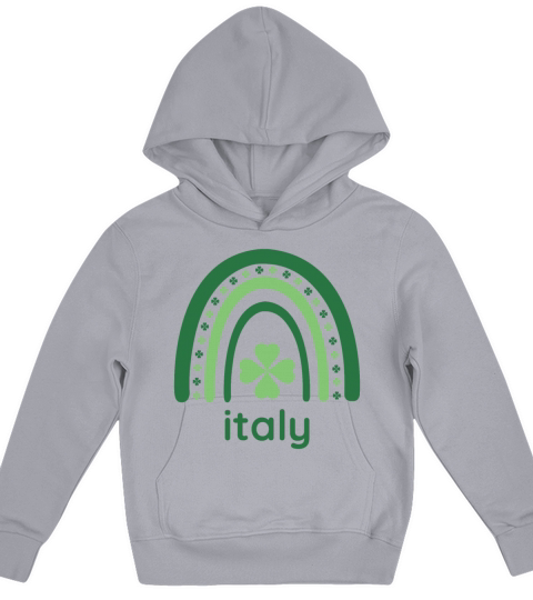 italy Clover Charm Boho Rainbow Kids Hoodie