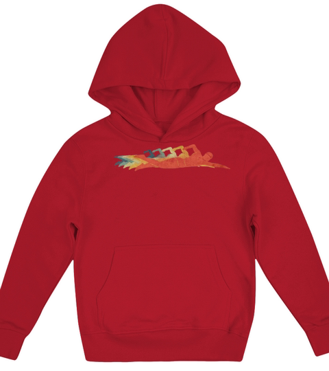 Swimming Man Retro Vintage Color Kids Hoodie