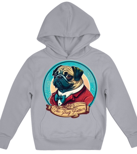 The Pug Father vintage Kids Hoodie