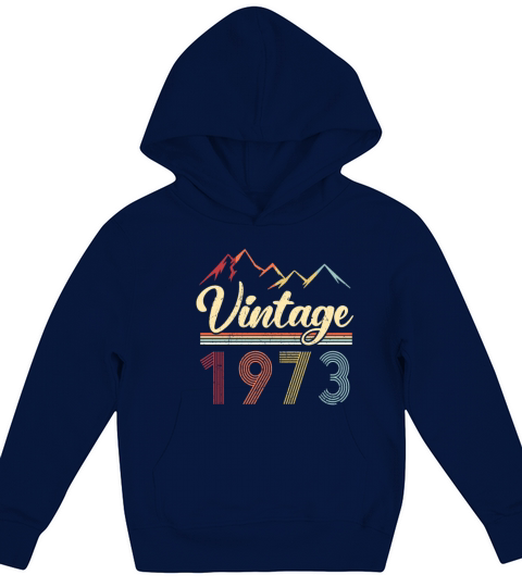 Vintage 1973 48th Birthday Retro 48 Years Old Kids Hoodie