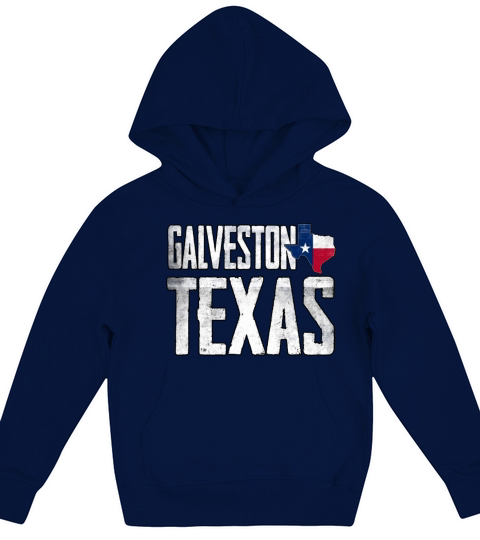 Vintage Galveston Texas Flag Kids Hoodie