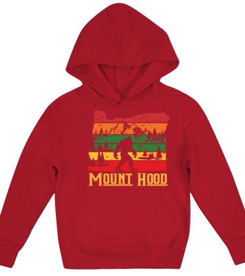 Vintage Oregon Bigfoot Mount Hood Mountain Hiking Kids Hoodie