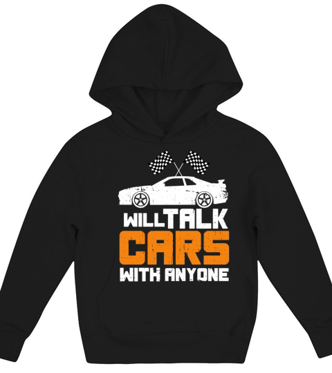 Will Talk Cars With Anyone Retro Vintage Design Kids Hoodie