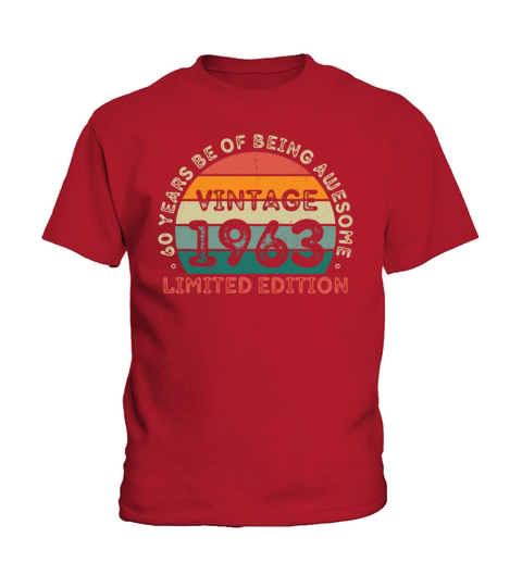 60 Years Vintage 1963 Retro 60th Birthday Kids T-Shirt