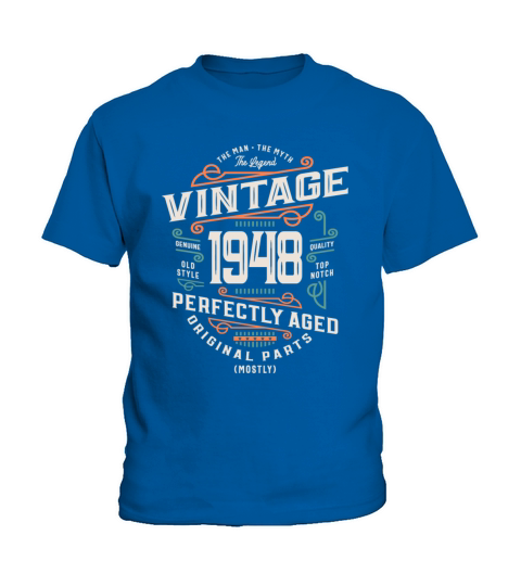 75 Years Old Vintage 1948 Man Myth Legend Kids T-Shirt