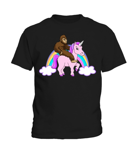 Bigfoot Riding A Unicorn Kids T-Shirt