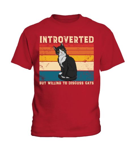 Introverted But Willing To Discuss Cats AntiSocial Kids T-Shirt